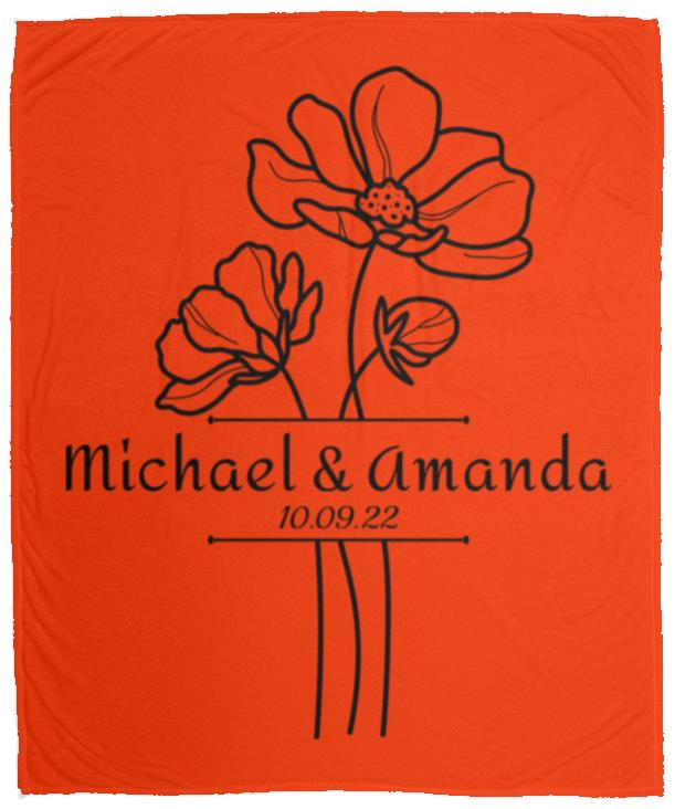 Custom Split Flower Personalized Split Flower Newlywed Blanket