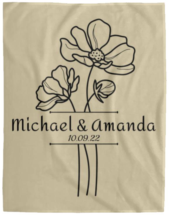 Custom Split Flower Personalized Split Flower Newlywed Blanket