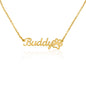 Dog Name Necklace | Personalized Dog Ears Necklace | Custom Pet Jewelry | Pet Name Necklace | Pet Memorial Gift, Gift for Her,Christmas Gift