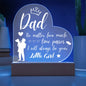 Message for Dad - Heart Shaped LED Acrylic Light