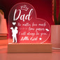 Message for Dad - Heart Shaped LED Acrylic Light