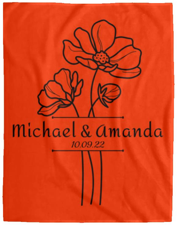 Custom Split Flower Personalized Split Flower Newlywed Blanket