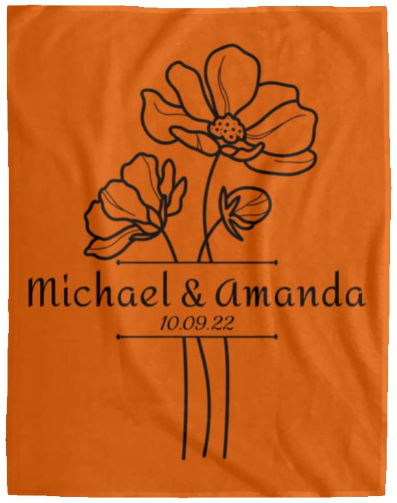 Custom Split Flower Personalized Split Flower Newlywed Blanket