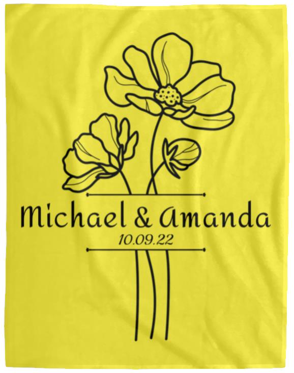 Custom Split Flower Personalized Split Flower Newlywed Blanket