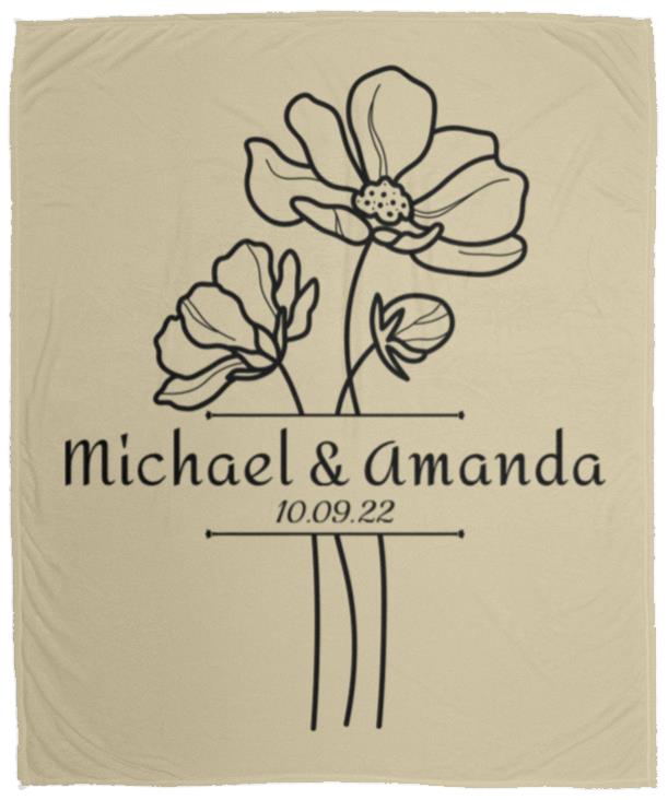 Custom Split Flower Personalized Split Flower Newlywed Blanket