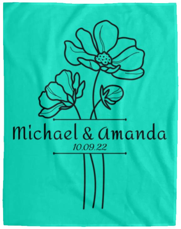 Custom Split Flower Personalized Split Flower Newlywed Blanket