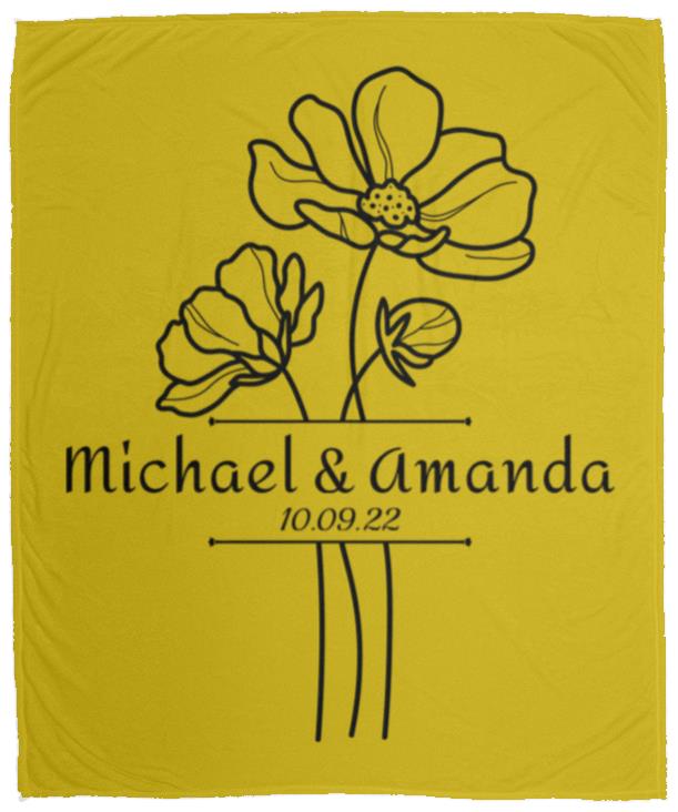 Custom Split Flower Personalized Split Flower Newlywed Blanket
