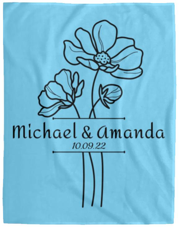 Custom Split Flower Personalized Split Flower Newlywed Blanket