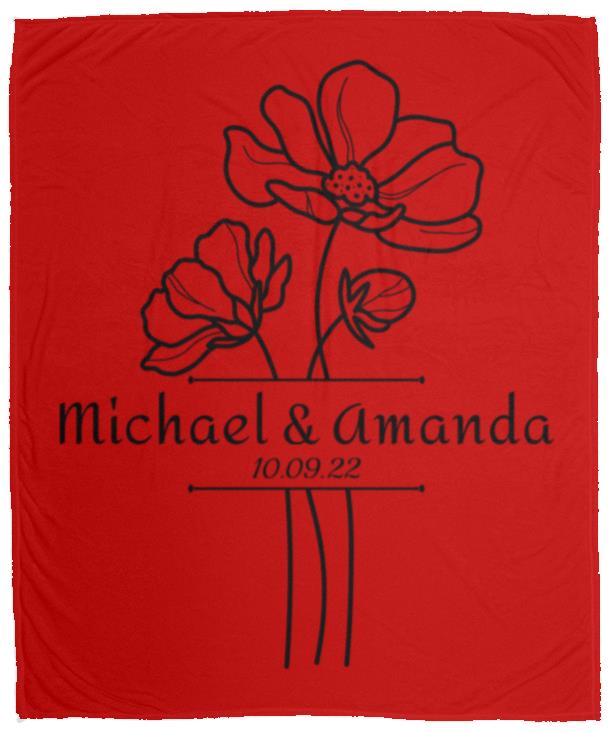 Custom Split Flower Personalized Split Flower Newlywed Blanket