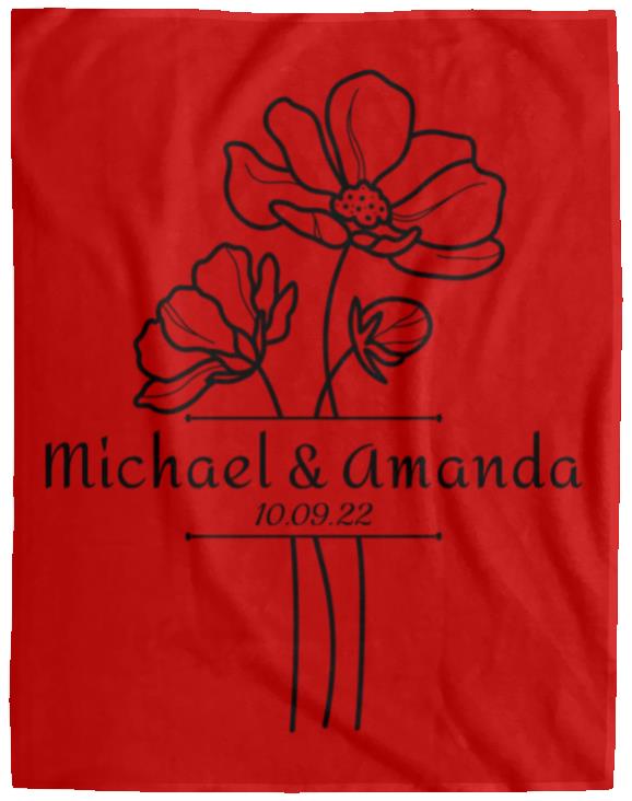 Custom Split Flower Personalized Split Flower Newlywed Blanket