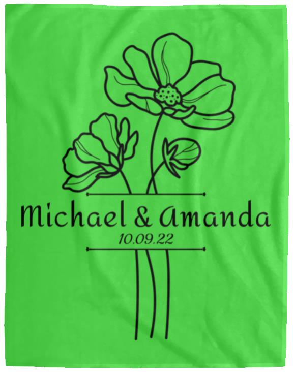 Custom Split Flower Personalized Split Flower Newlywed Blanket