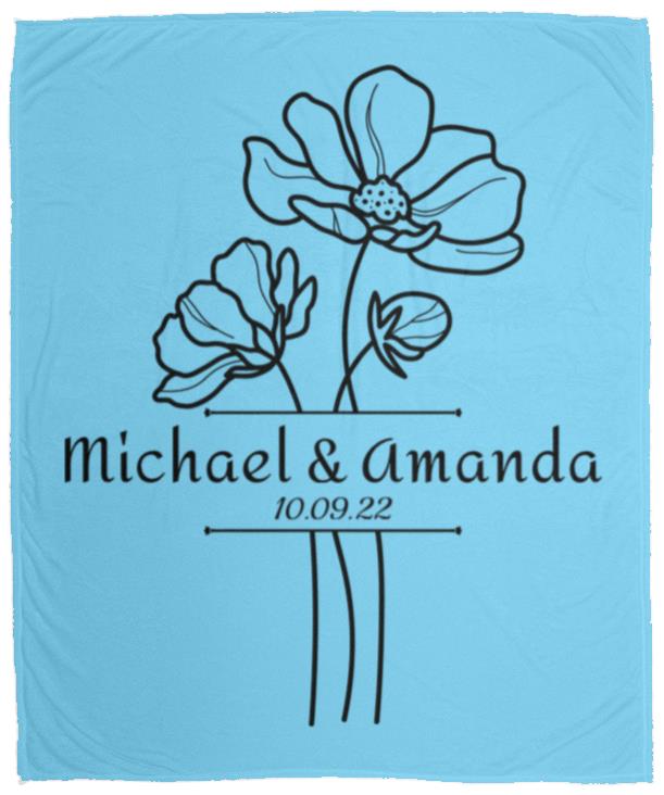 Custom Split Flower Personalized Split Flower Newlywed Blanket