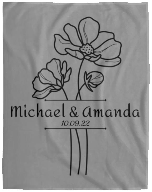 Custom Split Flower Personalized Split Flower Newlywed Blanket