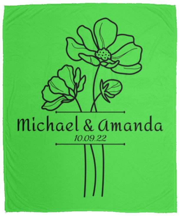 Custom Split Flower Personalized Split Flower Newlywed Blanket