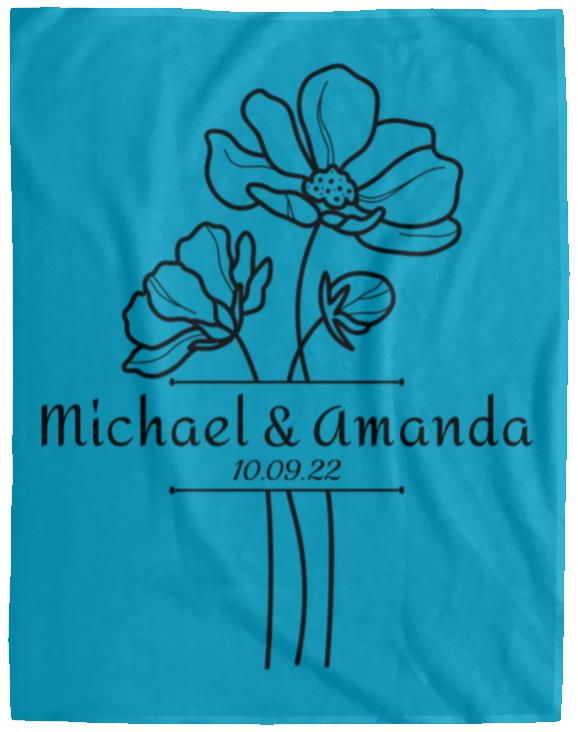 Custom Split Flower Personalized Split Flower Newlywed Blanket