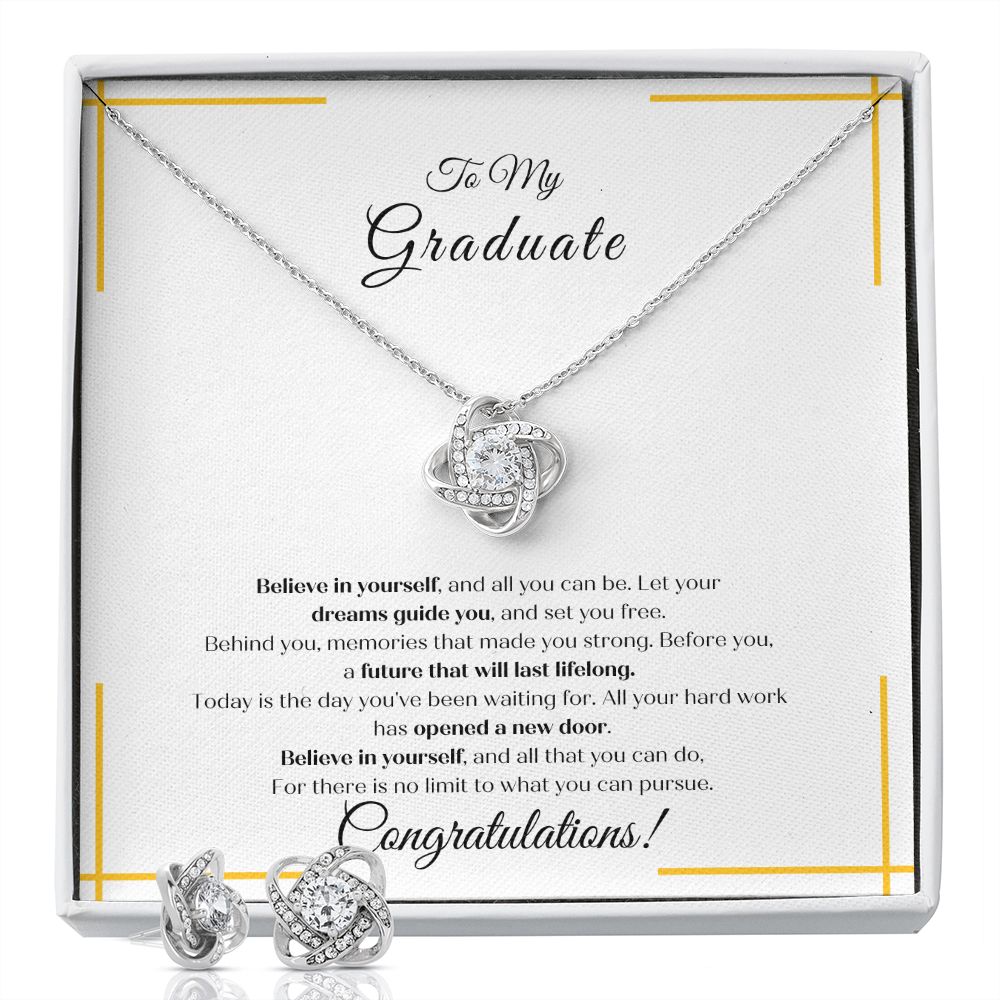 To My Graduate - Love Knot & Earrings
