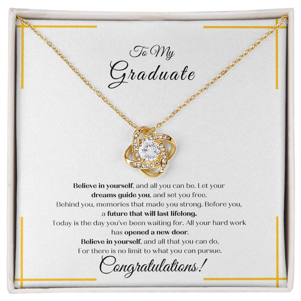 To My Graduate - Love Knot Necklace