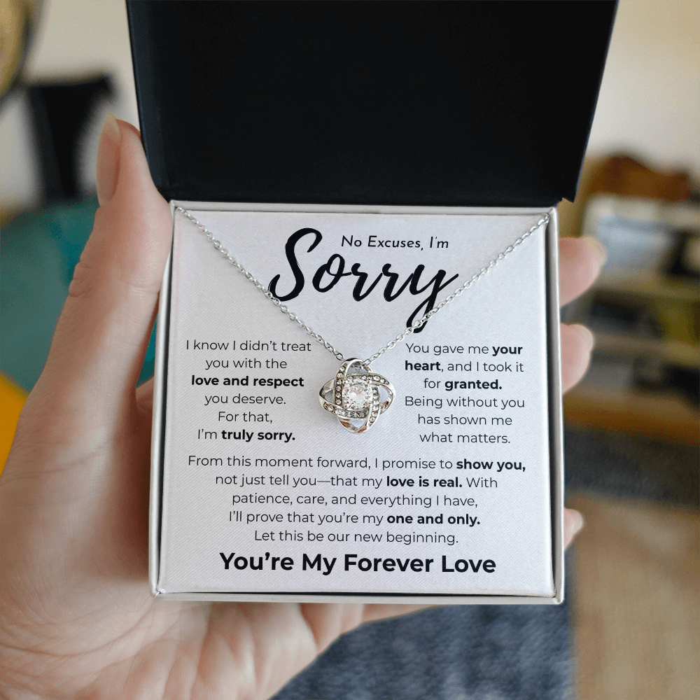 Apology Gift For Her | No Excuses, I'm Sorry | Love Knot Necklace