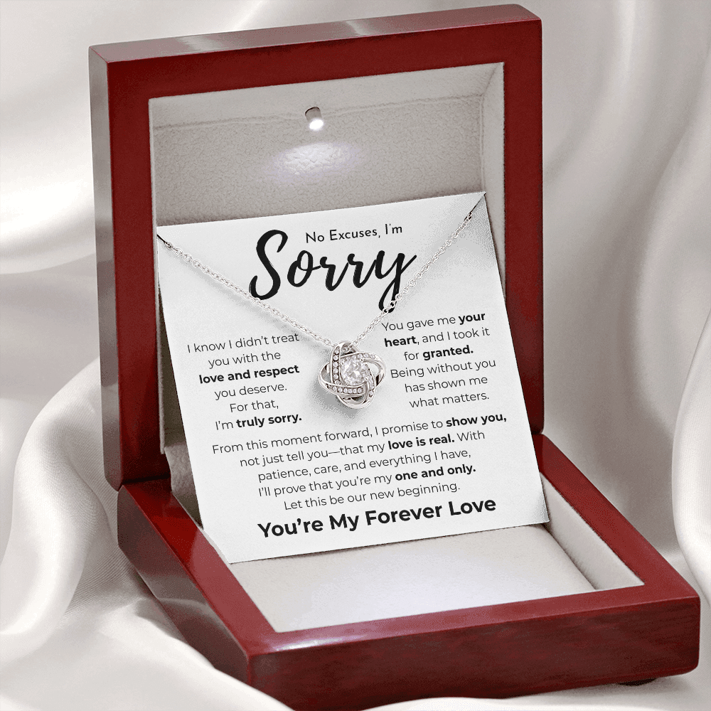 Apology Gift For Her | No Excuses, I'm Sorry | Love Knot Necklace