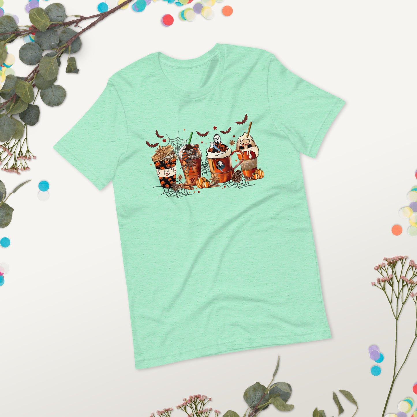 Skeleton Coffee Cups T-shirt, Coffee Cups t-shirt, Skull Coffee Cup T-shirt, Skeleton Halloween T-shirt, Coffee Lover t-shirt