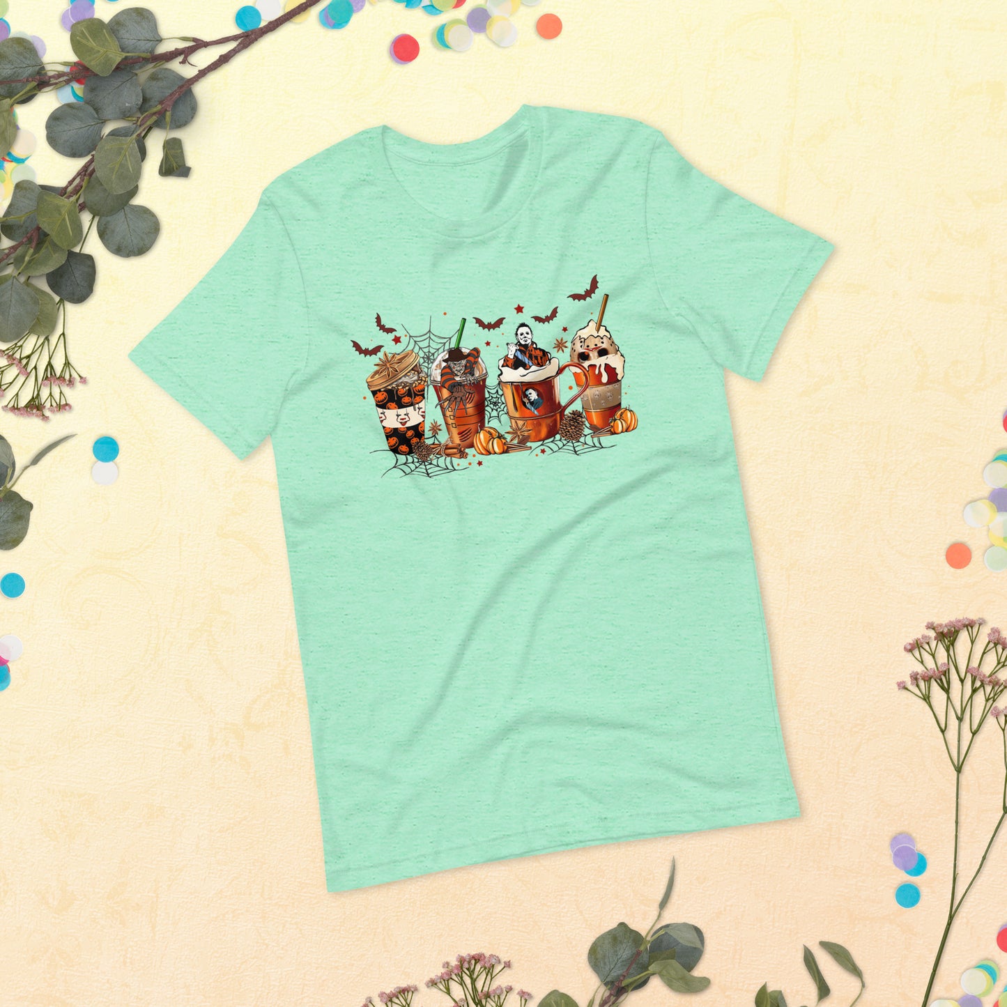 Skeleton Coffee Cups T-shirt, Coffee Cups t-shirt, Skull Coffee Cup T-shirt, Skeleton Halloween T-shirt, Coffee Lover t-shirt