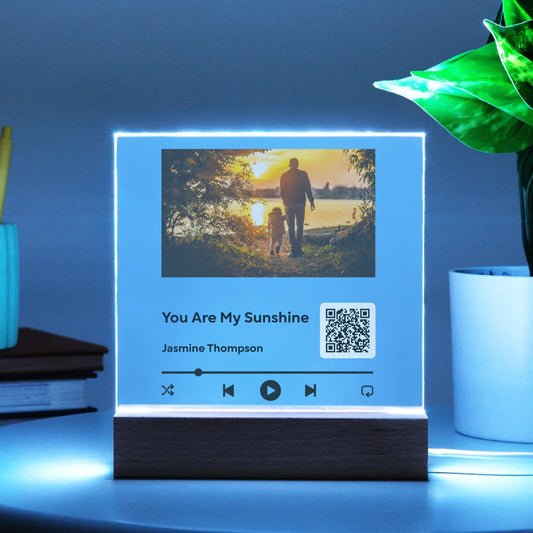 Custom Music Song Plaque | Custom Couple Picture Plaque | Couple Glass Art | Acrylic Song Plaque | Picture With Song | Custom Night Light