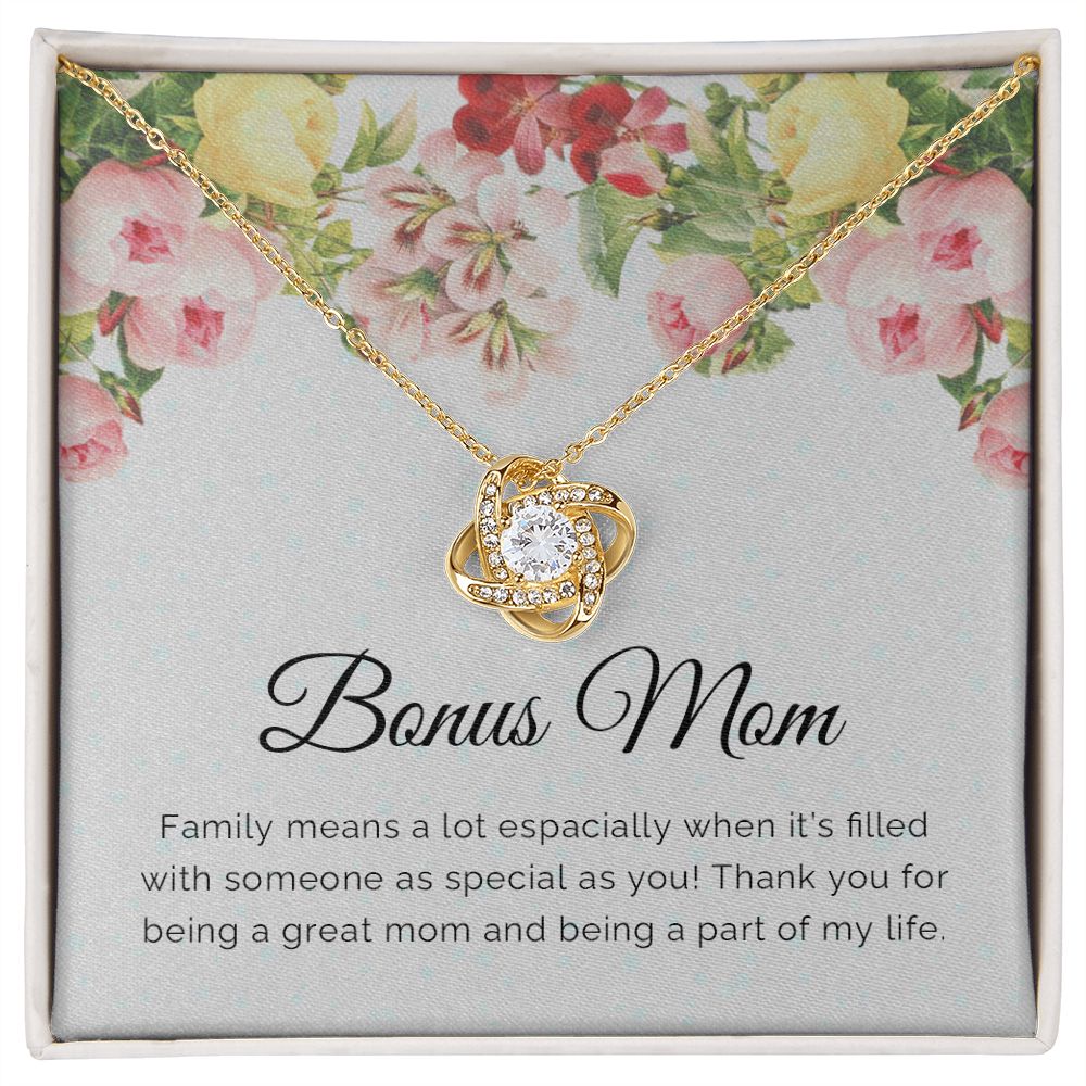 To My Bonus Mom | Thank You For Being A Great Mom - Love Knot Necklace