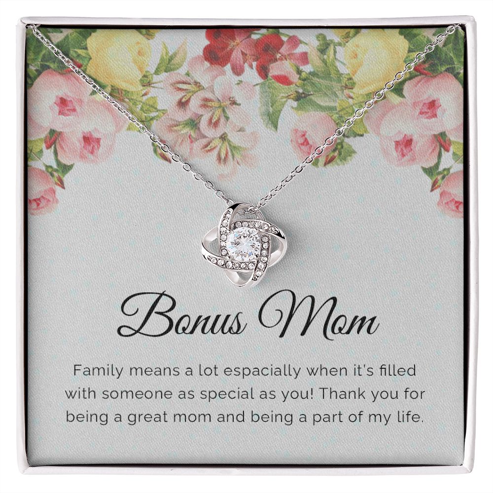 To My Bonus Mom | Thank You For Being A Great Mom - Love Knot Necklace