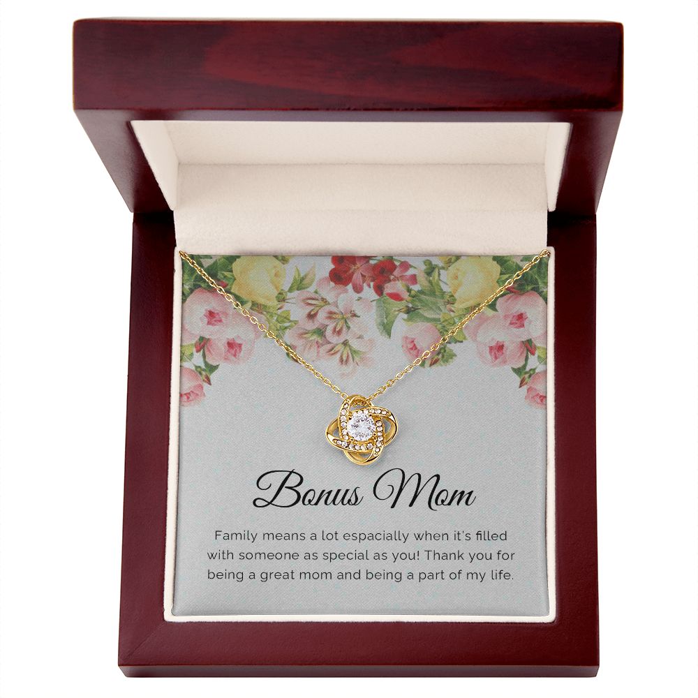 To My Bonus Mom | Thank You For Being A Great Mom - Love Knot Necklace